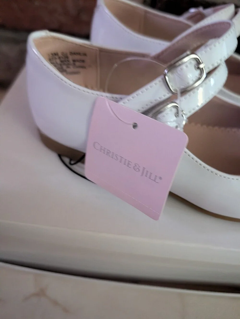 New Christie & Jill Girls White Dress Shoes